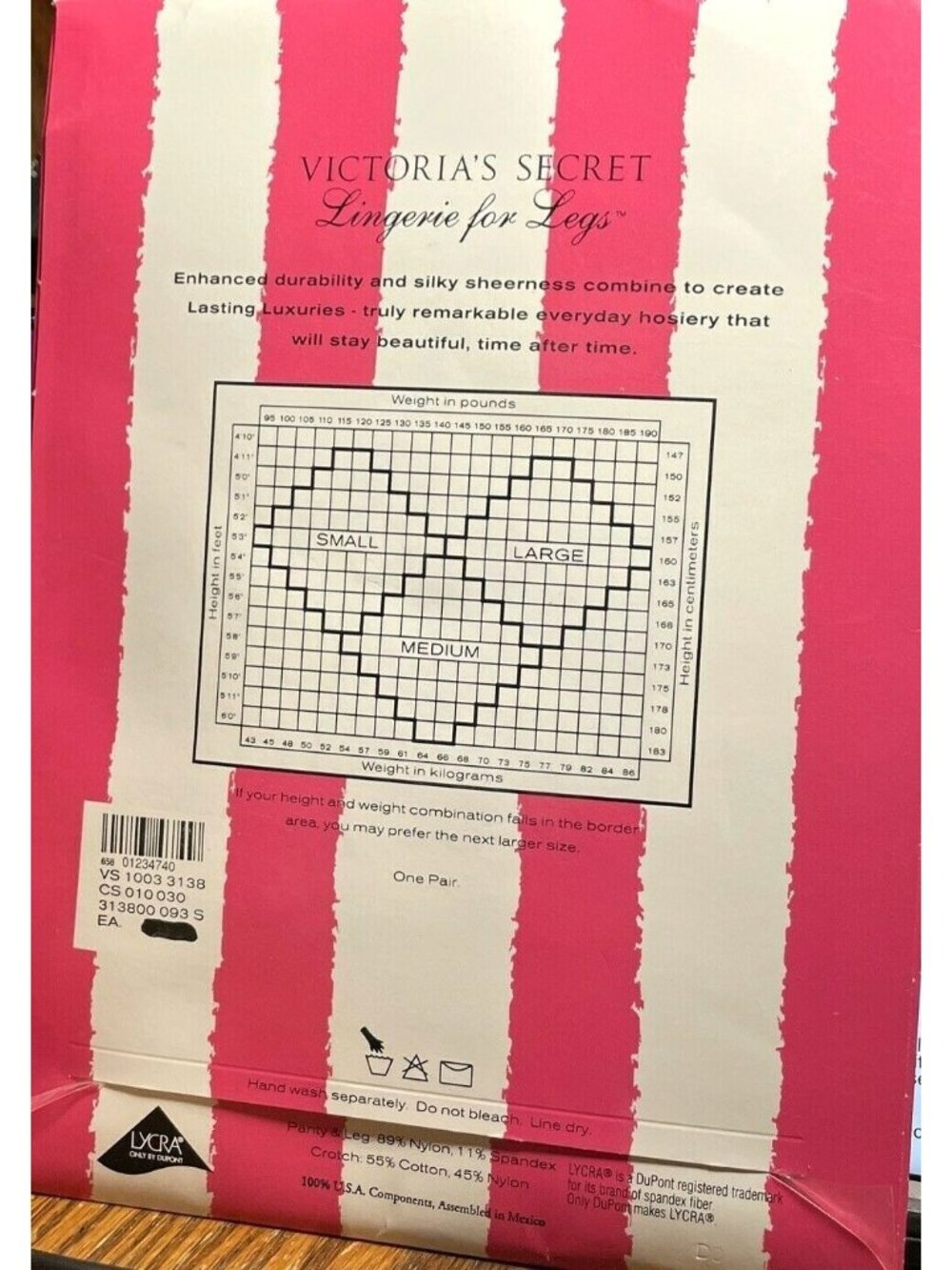 VTG Victoria's Secret Lasting Luxuries Sheer to Waist Pantyhose Jet Black Small - Picture 2 of 4